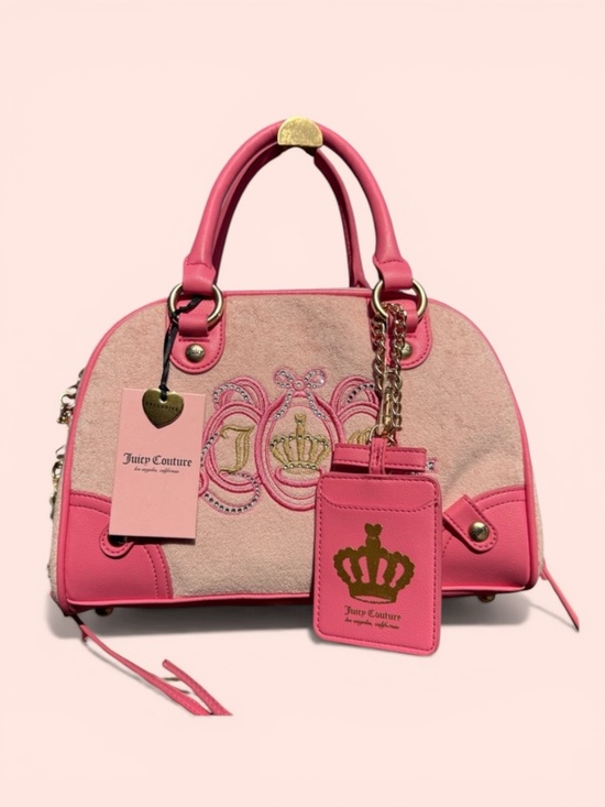 Juicy Couture Handbags - NWT! Juicy Couture Pink Velour Rhinestone Bag Card Holder Keychain Included